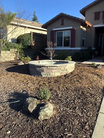 Stone fire pit planter